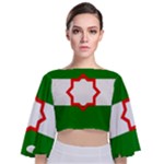 Andalusia Flag Tie Back Butterfly Sleeve Chiffon Top