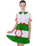 Andalusia Flag Short Sleeve Shoulder Cut Out Dress 
