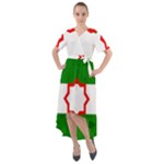 Andalusia Flag Front Wrap High Low Dress