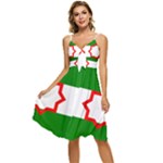 Andalusia Flag Sleeveless Tie Front Chiffon Dress