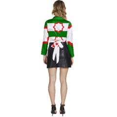 Long Sleeve Tie Back Satin Wrap Top 