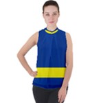 Curacao Mock Neck Chiffon Sleeveless Top