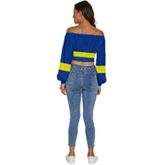Long Sleeve Crinkled Weave Crop Top 