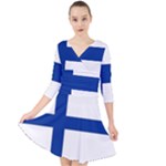 Finland Quarter Sleeve Front Wrap Dress