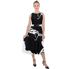 Midi Tie-Back Chiffon Dress 