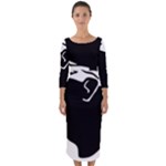 Corsica Flag Quarter Sleeve Midi Bodycon Dress