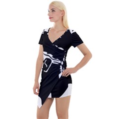 Short Sleeve Asymmetric Mini Dress 
