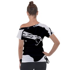 Off Shoulder Tie-Up T-Shirt 