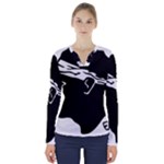 Corsica Flag V-Neck Long Sleeve Top