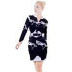 Corsica Flag Button Long Sleeve Dress