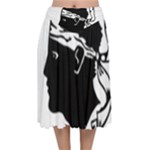 Corsica Flag Velvet Flared Midi Skirt