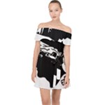 Corsica Flag Off Shoulder Chiffon Dress