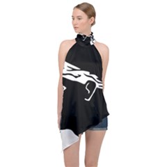 Halter Asymmetric Satin Top 
