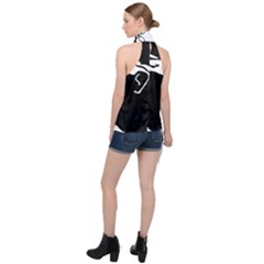 Halter Asymmetric Satin Top 