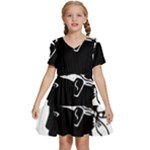 Corsica Flag Kids  Short Sleeve Tiered Mini Dress