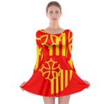 Languedoc Roussillon Flag Long Sleeve Skater Dress