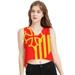Languedoc Roussillon Flag V-Neck Cropped Tank Top