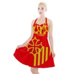 Languedoc Roussillon Flag Halter Party Swing Dress 