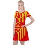 Languedoc Roussillon Flag Cap Sleeve Velour Dress 