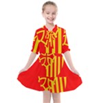 Languedoc Roussillon Flag Kids  All Frills Chiffon Dress