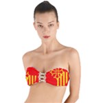 Languedoc Roussillon Flag Twist Bandeau Bikini Top