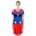 Netherlands Antilles Short Sleeve V-neck Flare Dress