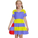 Nitriansky Flag Kids  Short Sleeve Tiered Mini Dress