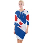 Frisian Flag Quarter Sleeve Hood Bodycon Dress