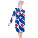 Frisian Flag Button Long Sleeve Dress