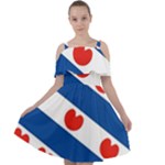 Frisian Flag Cut Out Shoulders Chiffon Dress