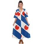 Frisian Flag Kimono Sleeve Boho Dress