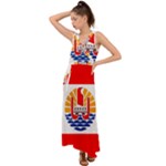 French Polynesia V-Neck Chiffon Maxi Dress