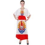 French Polynesia V-Neck Boho Style Maxi Dress