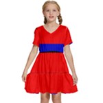 East Frisia Flag Kids  Short Sleeve Tiered Mini Dress