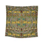 Fishes Admires All Freedom In The World And Feelings Of Security Square Tapestry (Small)