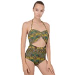 Fishes Admires All Freedom In The World And Feelings Of Security Scallop Top Cut Out Swimsuit