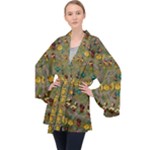 Fishes Admires All Freedom In The World And Feelings Of Security Long Sleeve Velvet Kimono 