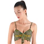 Fishes Admires All Freedom In The World And Feelings Of Security Woven Tie Front Bralet