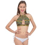 Fishes Admires All Freedom In The World And Feelings Of Security Cross Front Halter Bikini Top