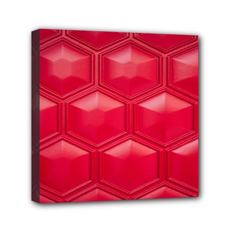 Red Textured Wall Mini Canvas 6  x 6  (Stretched) from UrbanLoad.com