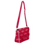Red Textured Wall Shoulder Bag with Back Zipper