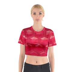 Red Textured Wall Cotton Crop Top from UrbanLoad.com