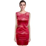 Red Textured Wall Classic Sleeveless Midi Dress