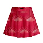 Red Textured Wall Mini Flare Skirt