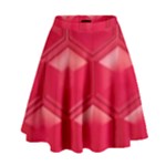 Red Textured Wall High Waist Skirt