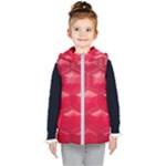 Red Textured Wall Kids  Hooded Puffer Vest