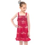 Red Textured Wall Kids  Overall Dress