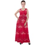 Red Textured Wall Empire Waist Velour Maxi Dress