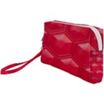 Red Textured Wall Wristlet Pouch Bag (Small)