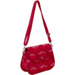 Red Textured Wall Saddle Handbag